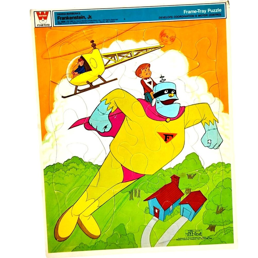 Hanna-Barbera Frankenstein Jr The Impossibles Frame-Tray Puzzle Whitman 1969